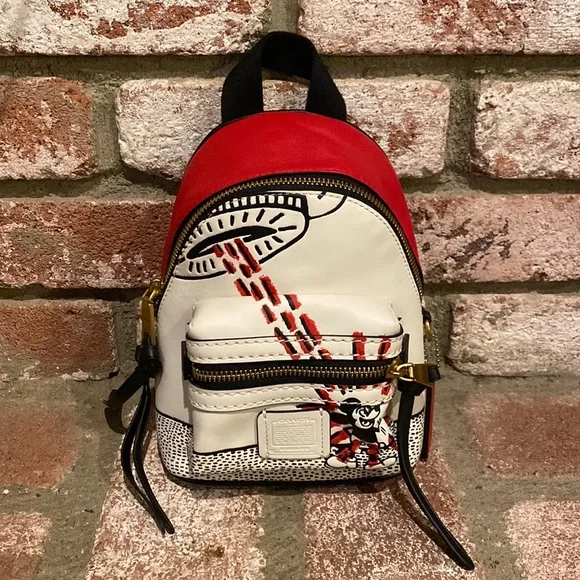 NWT COACH Disney Mickey Mouse x Keith Haring Academy Black/Red Backpack 15 coach Disney Mickey Mouse X Keith Haring | Mercari main image 4